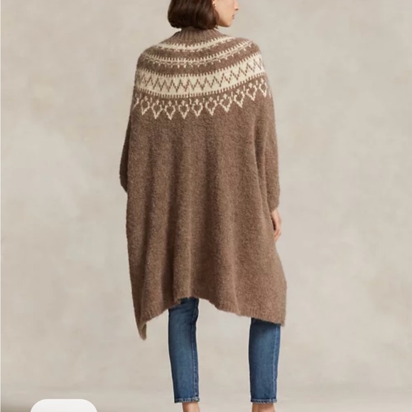 NWT Polo Ralph Lauren Fair Isle Wool-Blend Cape Cardigan - Picture 3 of 7